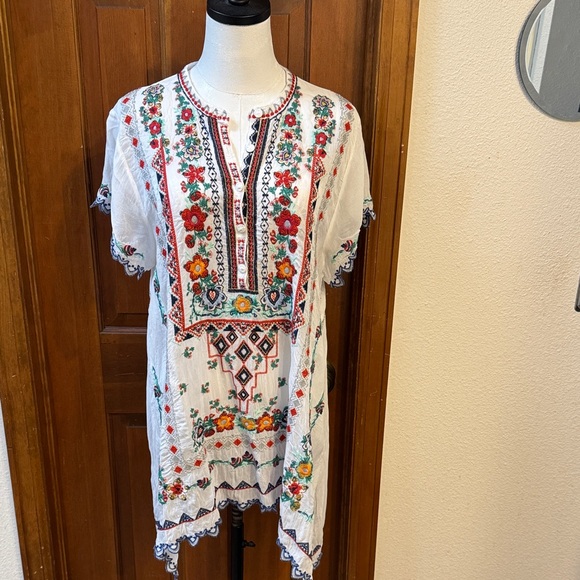Johnny Was Tops - Johnny Was Multicolor Embroidered Tunic Size L